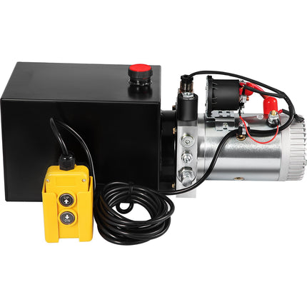12V Hydraulic Power Unit, Single-Acting, 6 Qt 3200 PSI