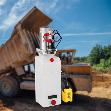 12V Hydraulic Power Unit, Single-Acting, 8-Quart Tank