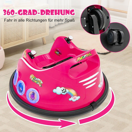 12V Kids Bumper Car, 360° Spin, Music & Remote Control