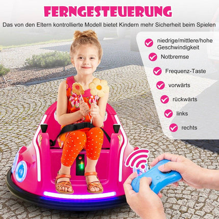 12V Kids Bumper Car, 360° Spin, Music & Remote Control