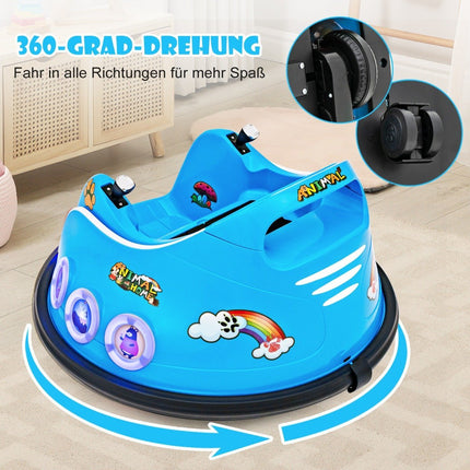 12V Kinder-Bumper-Car mit 360°-Drehung, Musik & Fernbedienung