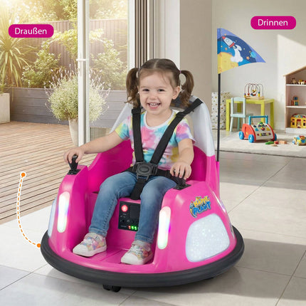 12V Kinder Elektro-Bumper-Auto mit Fernbedienung, Pink