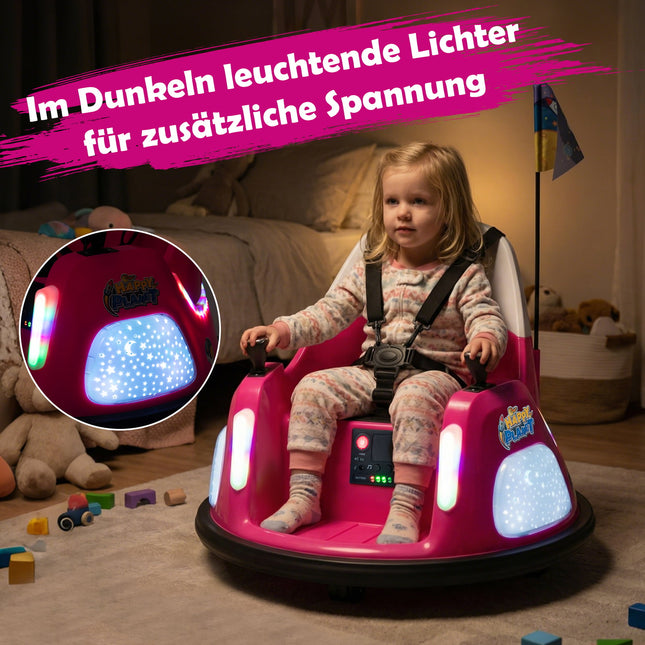 12V Kinder Elektro-Bumper-Auto mit Fernbedienung, Pink