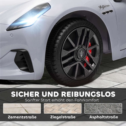 12V Kinder Elektroauto mit LED-Lichtern, Musik, Grau