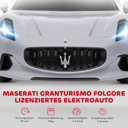 12V Kinder Elektroauto mit LED-Lichtern, Musik, Grau