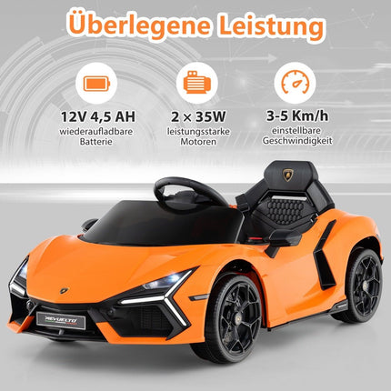 Dětské elektrické auto 12V s LED světly – oranžová