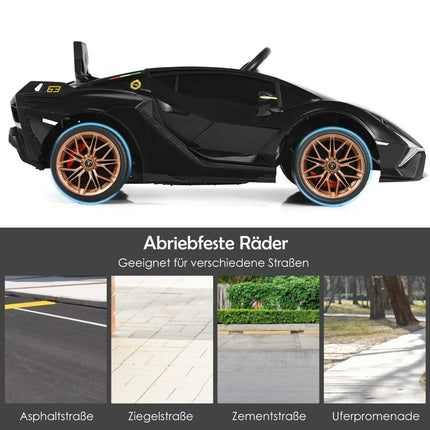 12V Kinder-Elektroauto mit Fernbedienung, Schwarz, 108x64x41 cm