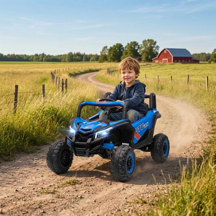 12V Kids Electric Car with Remote, Blue, Ages 3-5
