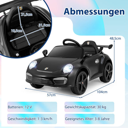 12V Kids Electric Car with Remote Control – Black