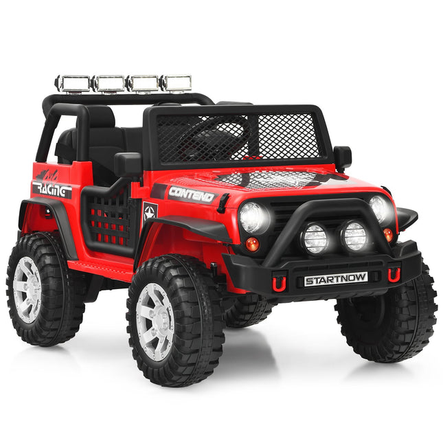 12V Kinder-Elektroauto mit Fernbedienung, Lichtern, Musik, Rot