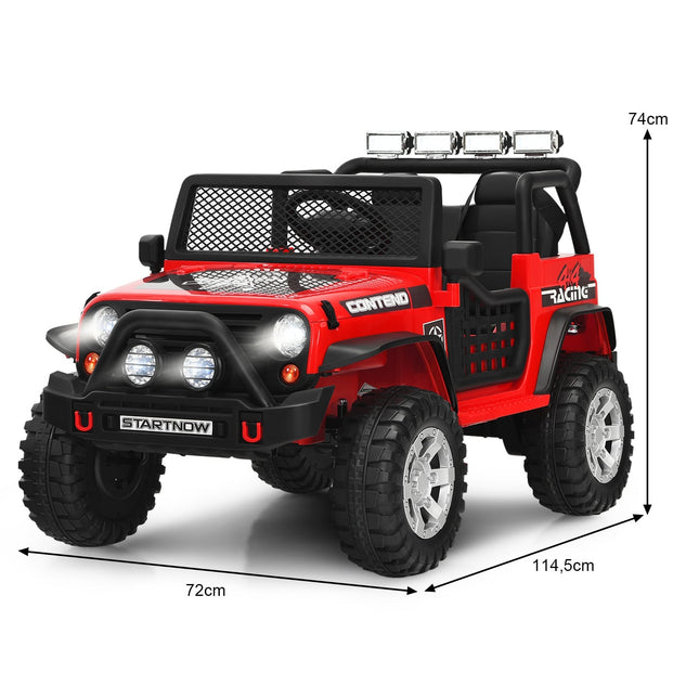 12V Kinder-Elektroauto mit Fernbedienung, Lichtern, Musik, Rot