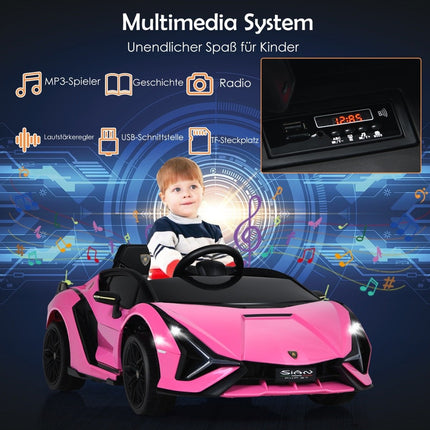 12V Kinder-Elektroauto mit Fernbedienung, Musik, LED-Lichtern