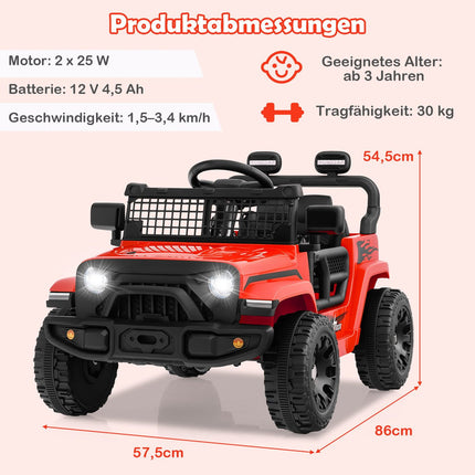 Dětské elektrické auto 12V s ovladačem, hudbou a LED světly
