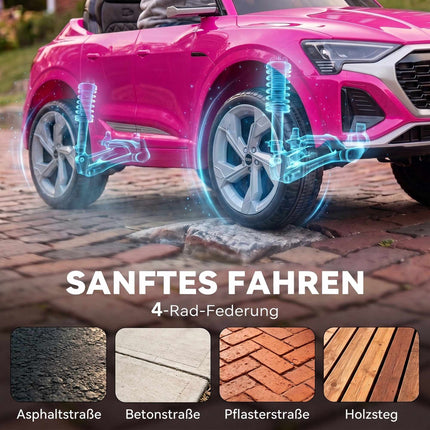 12V Kids Electric Car with Remote, Pink, Audi Design
