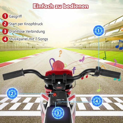 12V Kids Electric Motorcycle with Removable Training Wheels