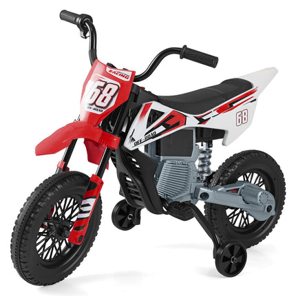 12V Kids Electric Motorcycle with Removable Training Wheels