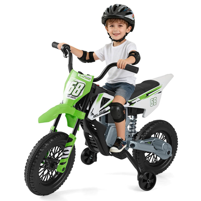 12V Kinder-Elektromotorrad mit abnehmbaren Stützrädern