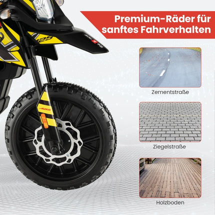 12V Kids Electric Motorcycle with Training Wheels, Black