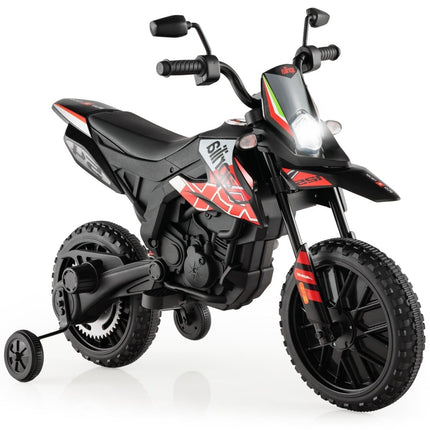 12V Kinder-Elektromotorrad mit Stützrädern, Rot