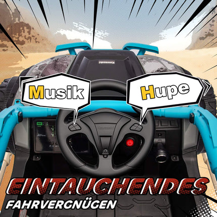 12V Kids Electric Off-Road Vehicle, Remote, LED, Blue