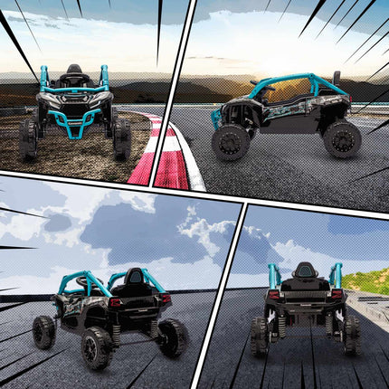 12V Kids Electric Off-Road Vehicle, Remote, LED, Blue