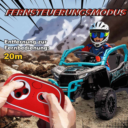 12V Kids Electric Off-Road Vehicle, Remote, LED, Blue