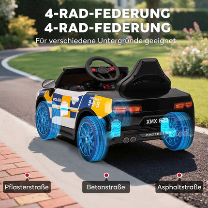 12V Kids Electric Police Car with Remote, Siren, Lights