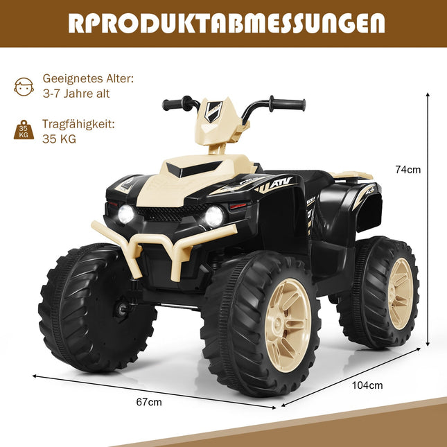 12V Kinder Elektro Quad mit Musik & Scheinwerfern, Gelb