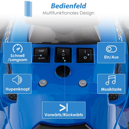 12V Kinder Elektro Quad mit Musik, Hupe, LED-Leuchten