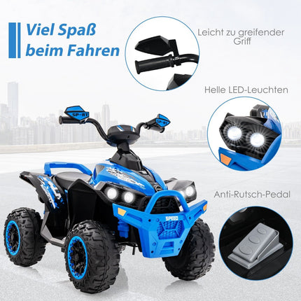 12V Kinder Elektro Quad mit Musik, Hupe, LED-Leuchten