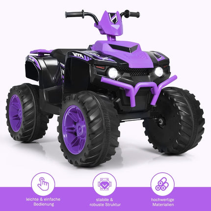 12V Kids Electric Quad with Music & Lights, Purple