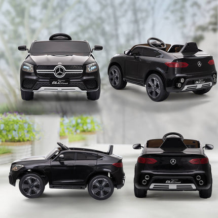 12V Kinder Elektroauto, Fernbedienung, LED, Musik, Schwarz
