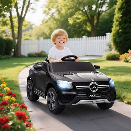 12V Kinder Elektroauto, Fernbedienung, LED, Musik, Schwarz