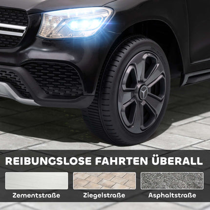 12V Kinder Elektroauto, Fernbedienung, LED, Musik, Schwarz