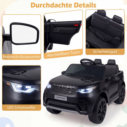 12V Kinder Elektroauto, Fernsteuerung, LED, Musik, Schwarz