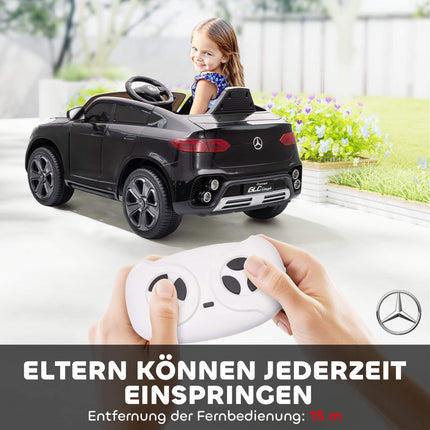 12V Kinder Elektroauto, Fernbedienung, LED, Musik, Schwarz