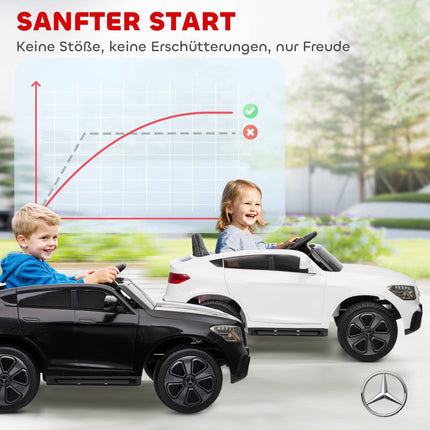 12V Kinder Elektroauto, Fernbedienung, LED, Musik, Schwarz