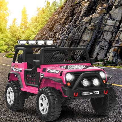 Dětské elektrické vozítko 12V, ovladač, světla, růžová