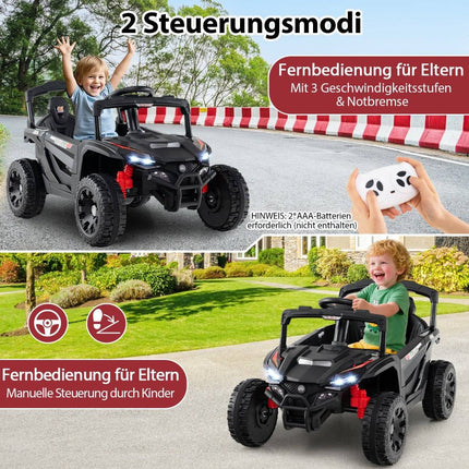 12V Kinder Elektro UTV Geländewagen mit Fernbedienung, Schwarz
