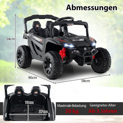 12V Kinder Elektro UTV Geländewagen mit Fernbedienung, Schwarz