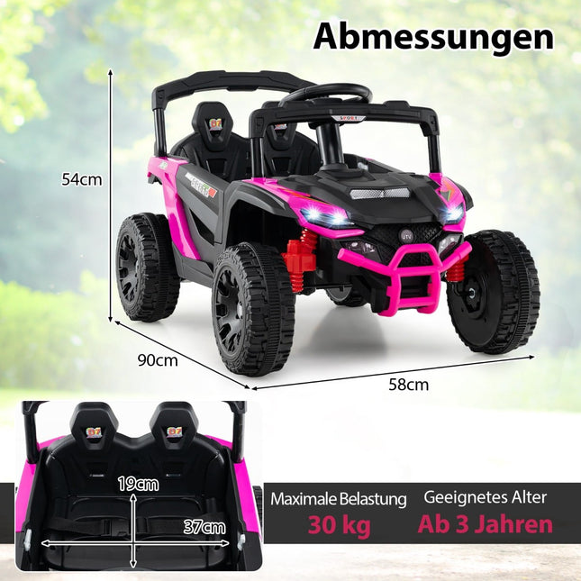 12V Kinder Elektro UTV Truck mit Fernbedienung, Pink