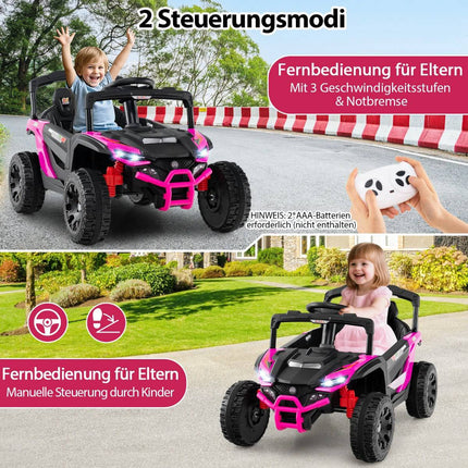 12V Kinder Elektro UTV Truck mit Fernbedienung, Pink