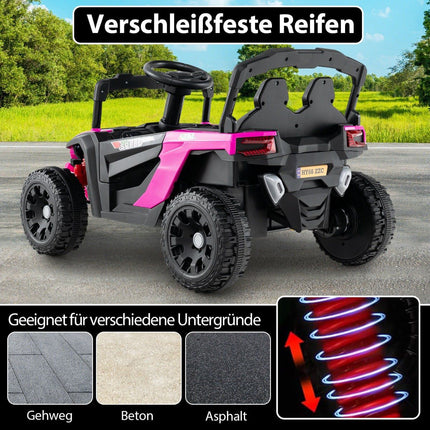 12V Kinder Elektro UTV Truck mit Fernbedienung, Pink