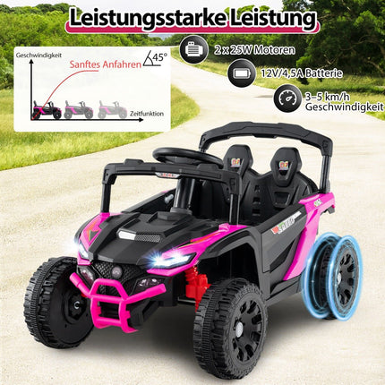 12V Kinder Elektro UTV Truck mit Fernbedienung, Pink