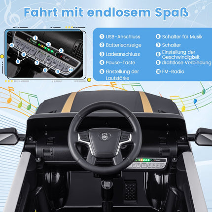 12V Kinder Polizeiauto mit Fernbedienung, Sirene & LED-Lichtern