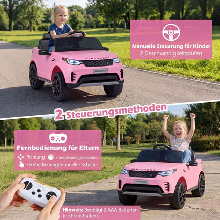 12V Kids Ride-On Electric Car, Remote Control, LED, Pink