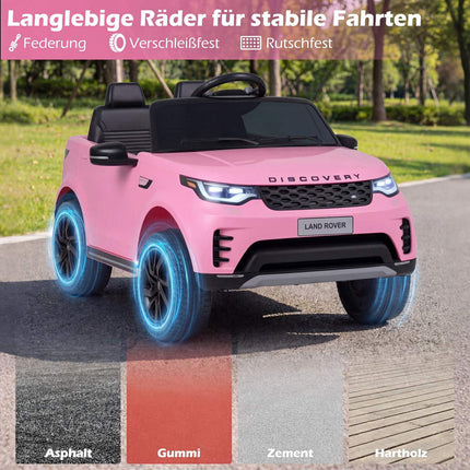 12V Kids Ride-On Electric Car, Remote Control, LED, Pink