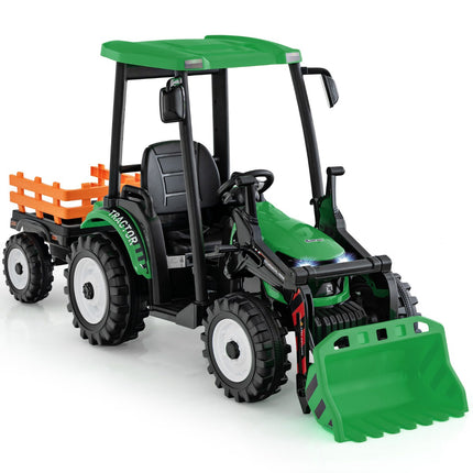 12V Kinder Traktor mit Anhänger, Schaufel, Fernbedienung