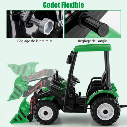 12V Kinder Traktor mit Anhänger, Schaufel, Fernbedienung