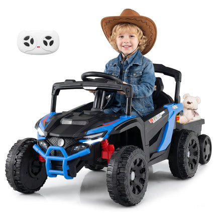 12V Kids Ride-On Tractor with Remote & Detachable Trailer